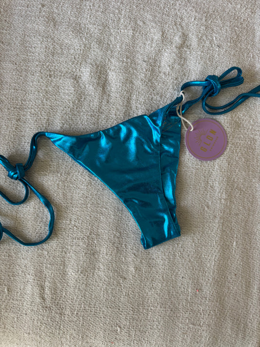 DISCO STRING TIE BIKINI BOTTOM - BLUE